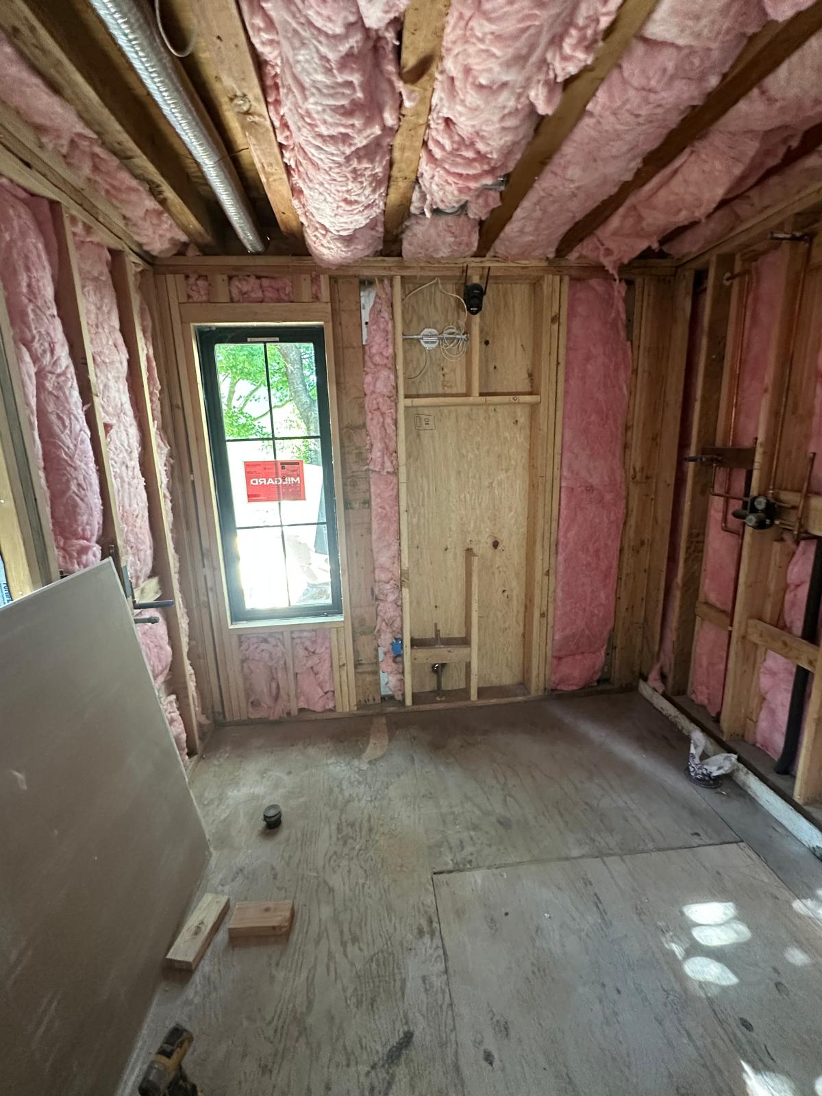 Bathroom remodel - insulation installed