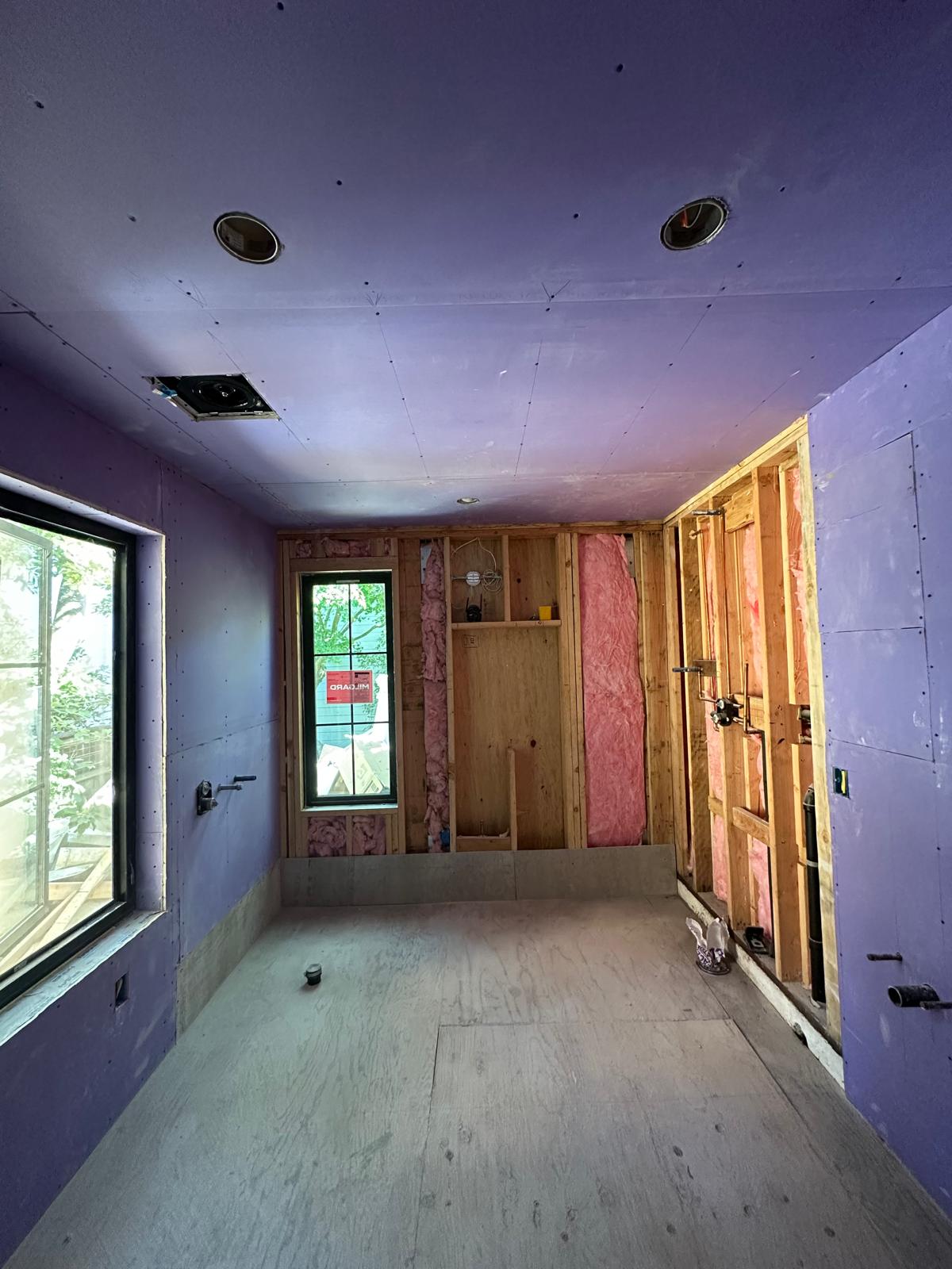 Bathroom remodel - moisture-resistant drywall